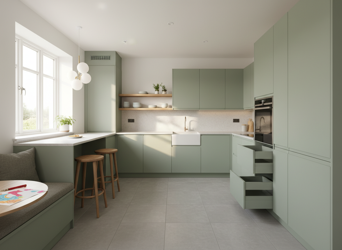 Modern affordable kitchen with clean lines and contemporary finishes